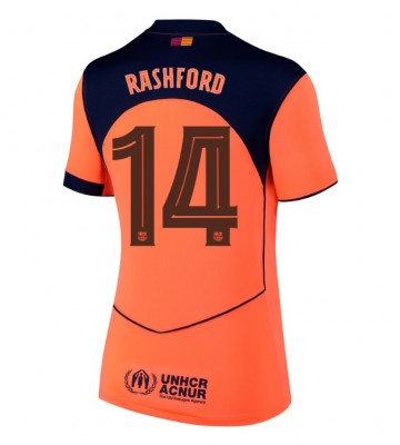 Lacne Ženy Futbalové dres Barcelona Marcus Rashford #14 2025-26 Krátky Rukáv - Tretina